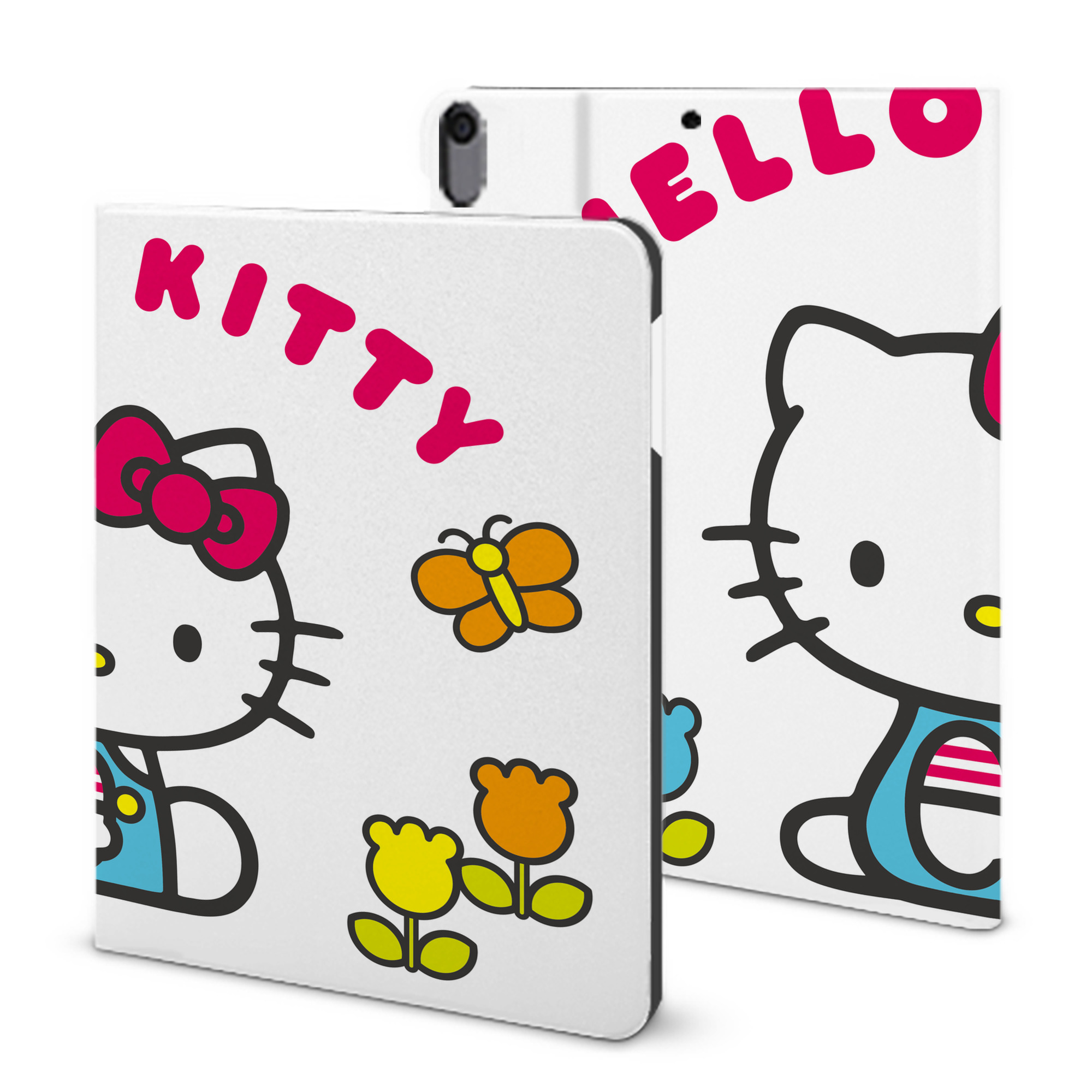 （画像用） Hello Kitty ハローキティ IPad ケース ブック型 PUレザー TPU 耐衝撃 軽量 薄型 ペン収納なし 全面保護 IPad 各モデル対応